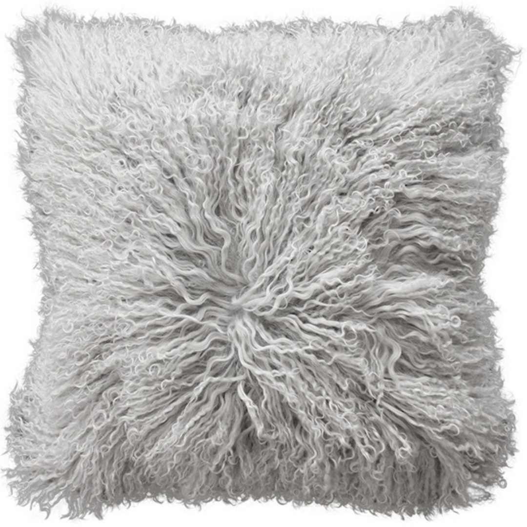 Furtex - Meru Tibetan Lamb Fur Cushion - Silver Grey image 0